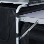 Outsunny Folding Camping Kitchen Cabinet Picnic Table Cupboard