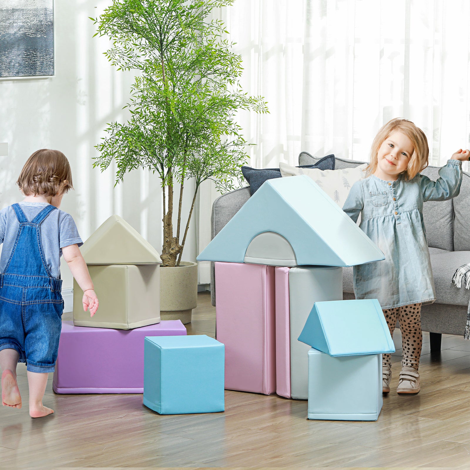 11 Piece Soft Play Equipment For Toddlers, Soft Play Set | Blue