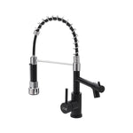 Stainless Steel Kitchen Faucet With Pull Down Spring Spout And Pot Filler | Chrome & Black
