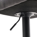 Set Of 2 Height Adjustable Velvet Upholstered Bar Stools With Metal Base | Grey