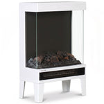 Freestanding Stove With Led Flame Effect, White