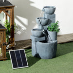 57cm Solar 4-tier Fountain, Dark Grey