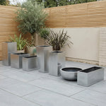 Long Zinc Galvanised Tall Trough Planter | 75cm x 25cm x 90cm | Silver