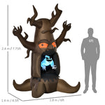 8ft Led Inflatable Floating Tree Ghost Decoration Halloween Mains Powered