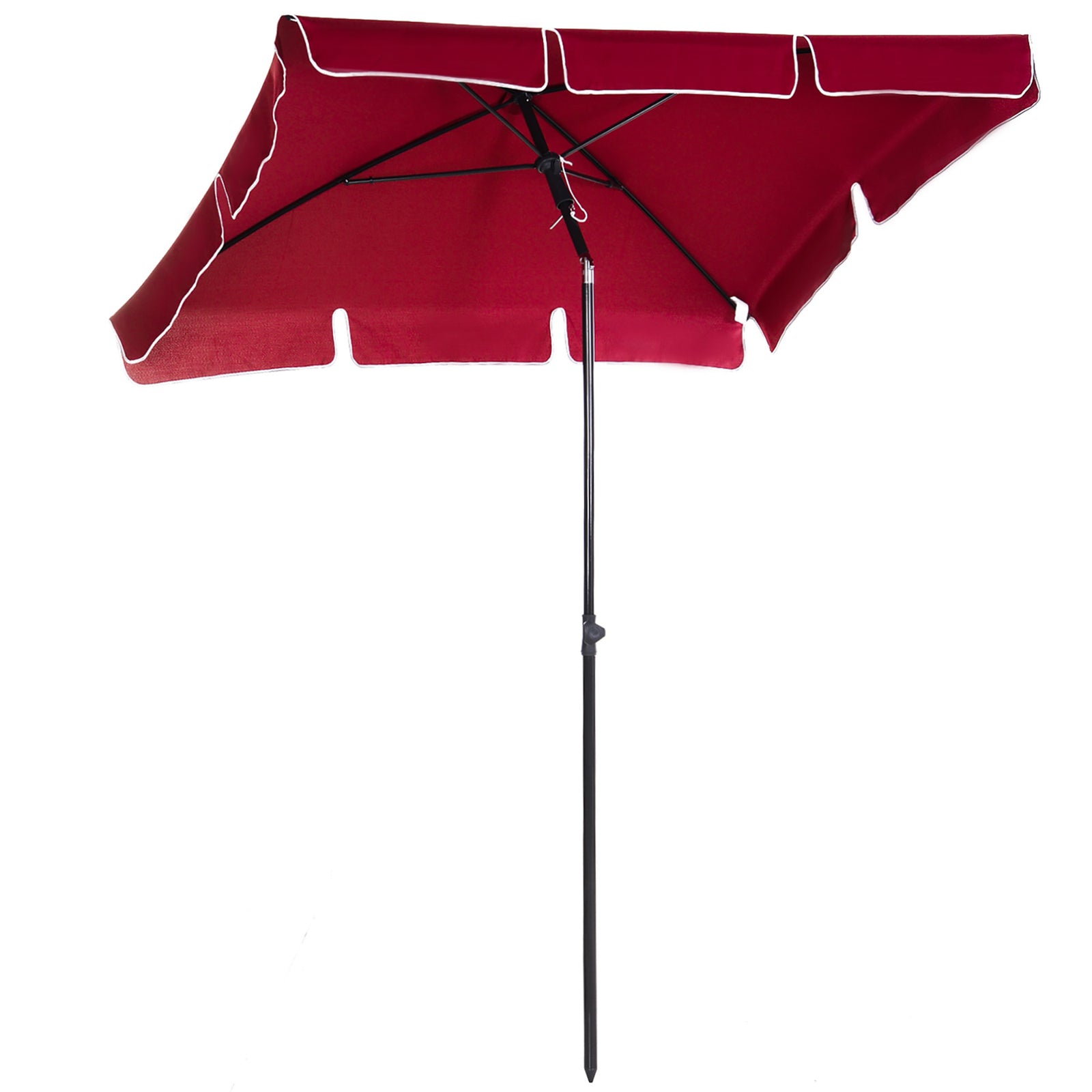 Aluminium Sun Umbrella 2x1.3m Parasol | Red