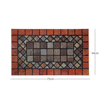 Elegant Tile Effect Doormat - Red Edge | Medium | Red