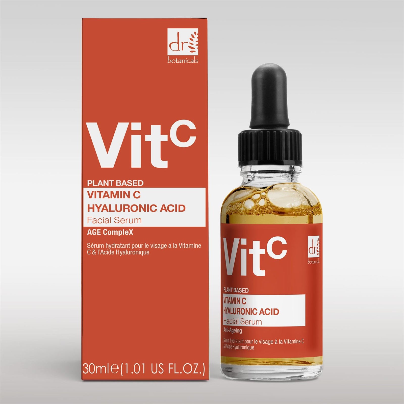 Vitamin C 5% & Hyaluronic Acid 2% Anti-ageing Hydrating Facial Serum 30ml For Hydration And Moisturising