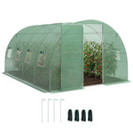 Walk-in Polytunnel Greenhouse With Windows, Garden Tunnel | L | Green