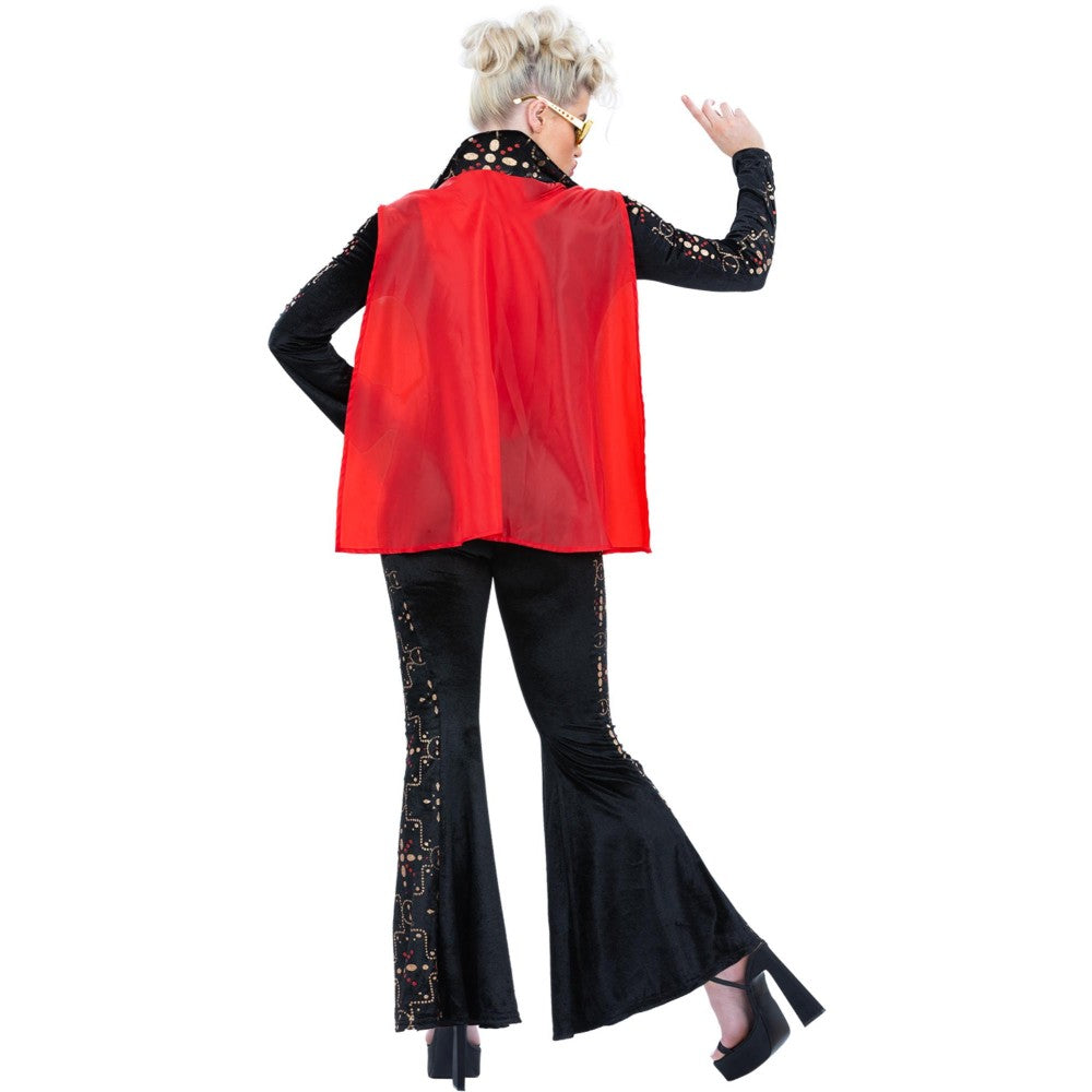 Elvis Black Rhinestone Ladies Jumpsuit | Small