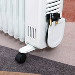 2500w Oil Filled Portable Radiator Heater With Remote | One Size | White