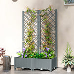Plastic Planter Box With Trellis, Vegetable Planter Plugs | Grey