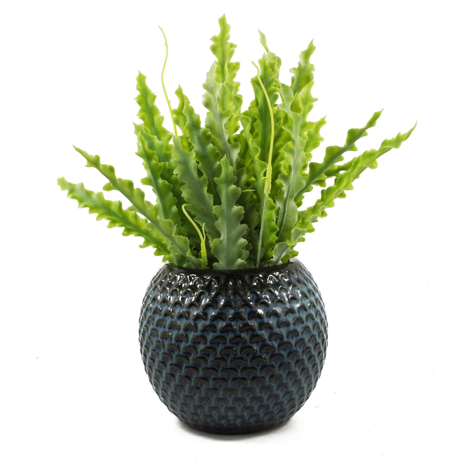 Blue Ceramic Plant Pot 15 X 15 X 12.5cm