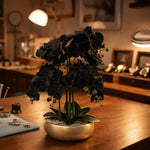 60cm Orchid Artificial Black Gold Ceramic Planter