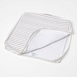 Quilted Cotton Armchair Booster Cushion Cover | 50cm x 50cm | Grey & White