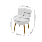Upholstered Dressing Table Stool With Adjustable Feet | White