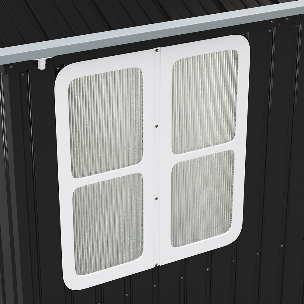 8.3 X 5.4ft Durable Metal Storage Shed With Lockable Double Doors Apex Roof Garden Shed