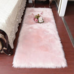 Rectangular Fluffy Shaggy Area Rug Pink Super Soft Plush Carpet For Bedroom | Small | Pink