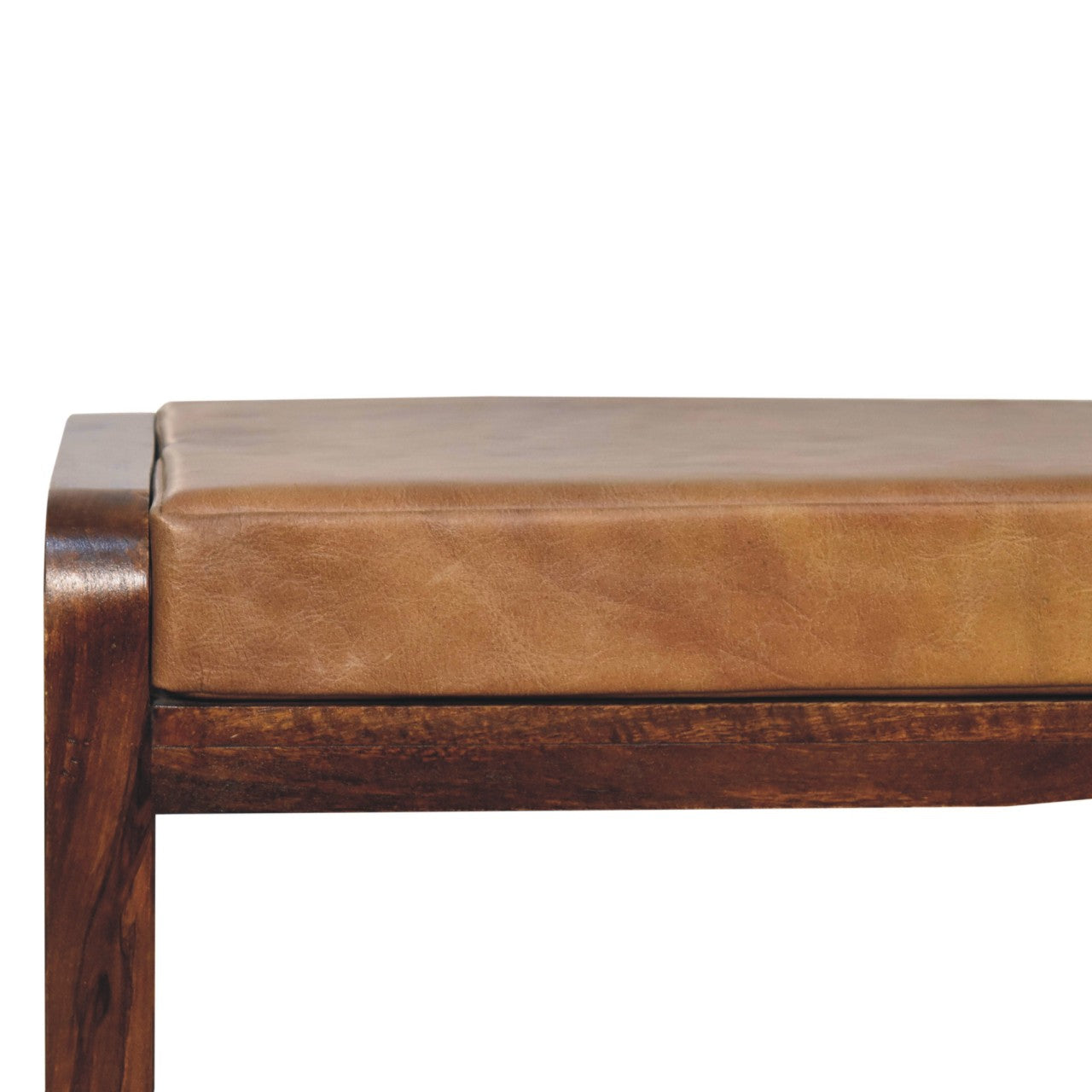 Solid Wood Small Buffalo Slatted Hallway Bench