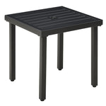 Patio End Table With Umbrella Hole And Steel Frame | Black