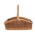 Wicker Rectangular Country Unpeeled Garden Trugs | Set-of-2 | Brown