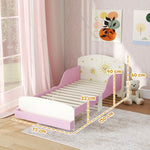 Toddler Bed, Sun-themed Kids Bed Frame With Storage | Pink