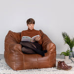 Oxford Leather Armchair Bean Bag | Brown