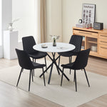 Stylish Seattle Dining Table Set With 4 Amelia Velvet Chairs | Black