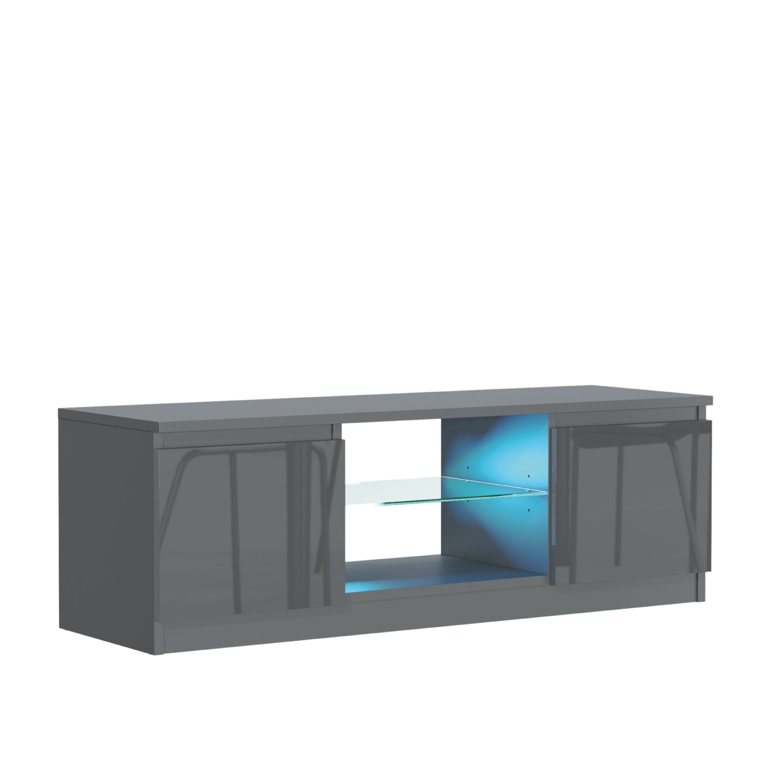 Aura Tv Unit 120cm With Led Lights | Large-Medium | Dark Grey