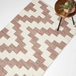 Malina Brown & Natural Kilim Cotton Rug | 120cm x 180cm | Natural