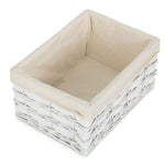 Wicker White Scandi Storage Basket With White Lining | Small | White