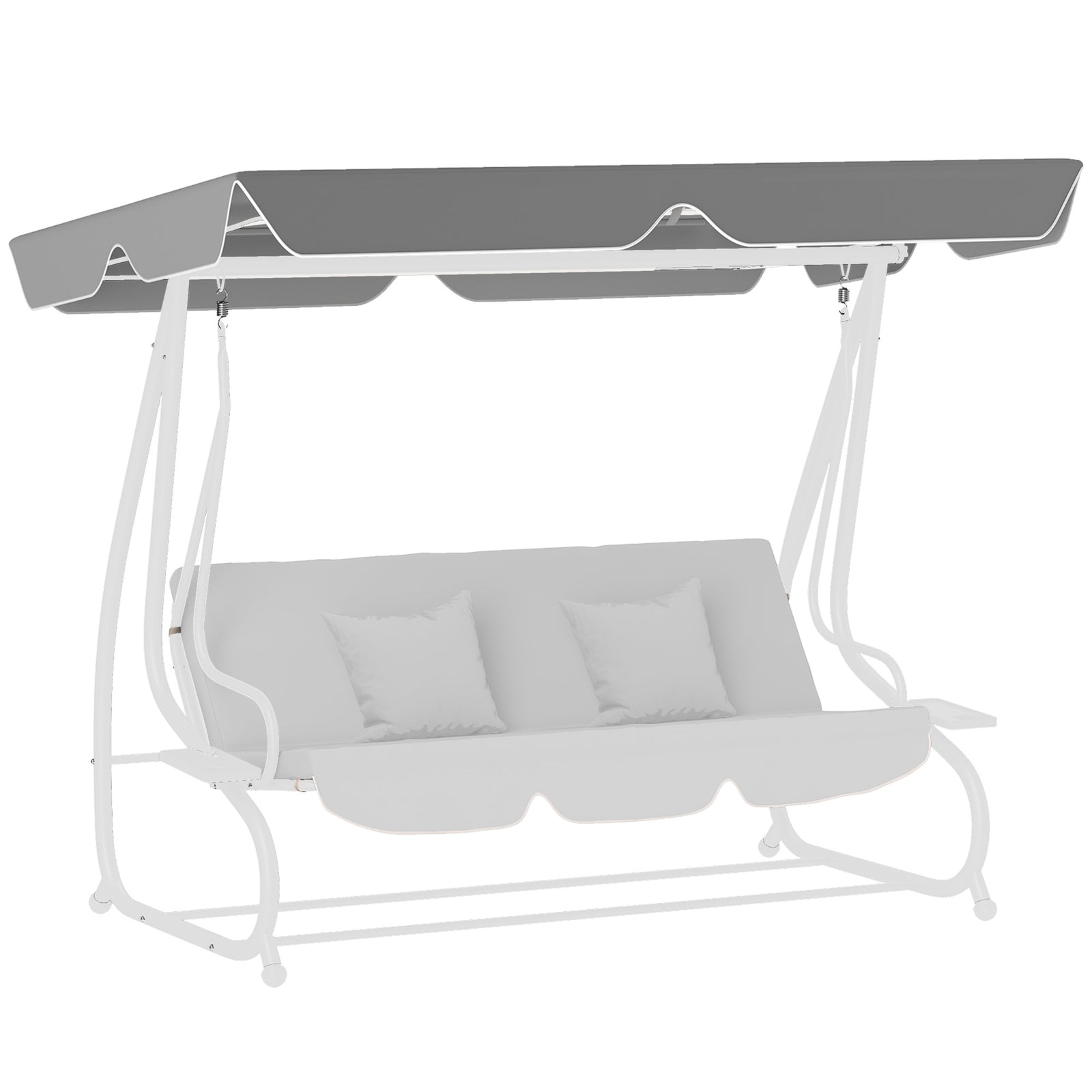 Waterproof Garden Swing Canopy Replacement 3 Seater | Dark Gray