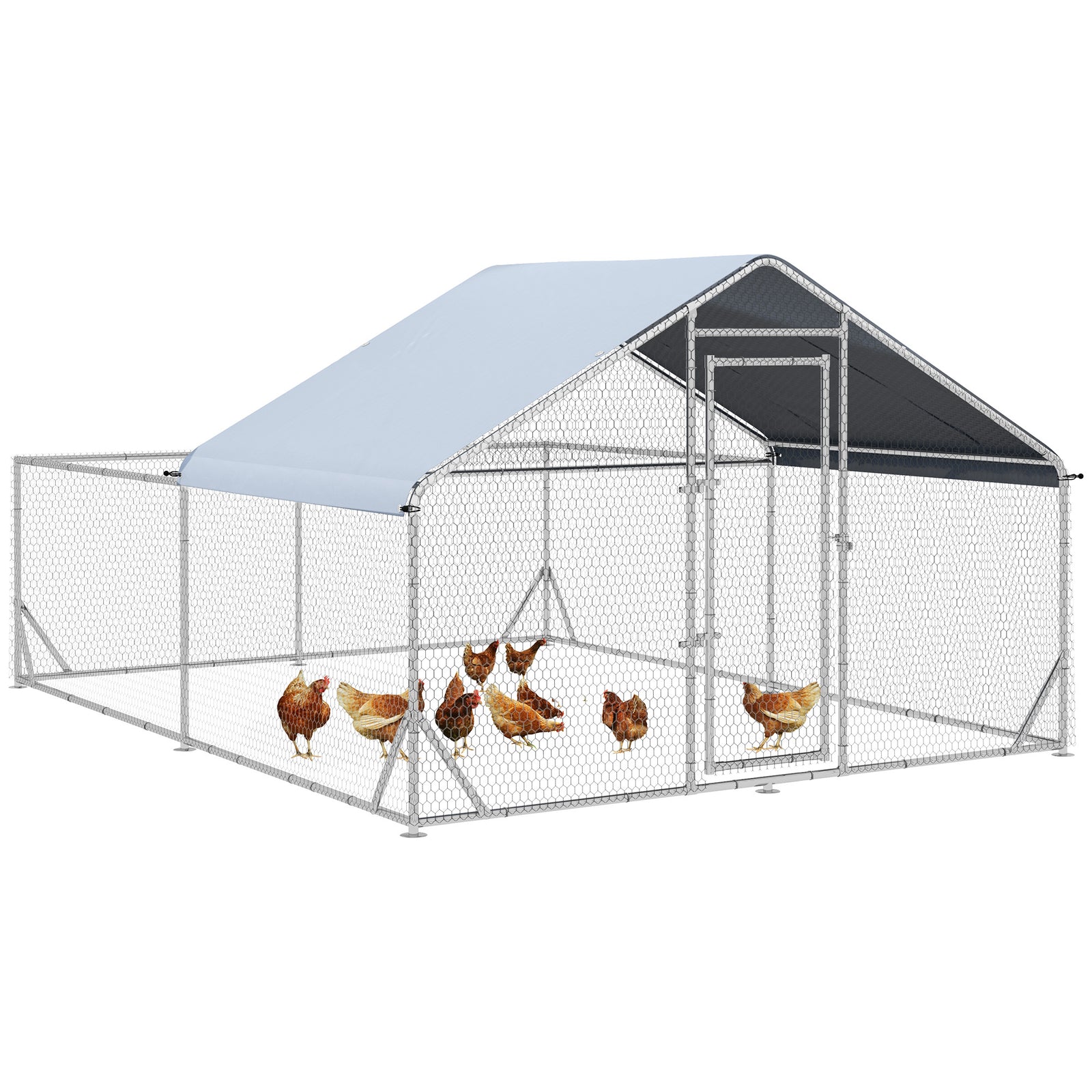PawHut Pawhut Walk-in Chicken Run, Hen House, For Ducks, Rabbits W/ Water-resist Roof