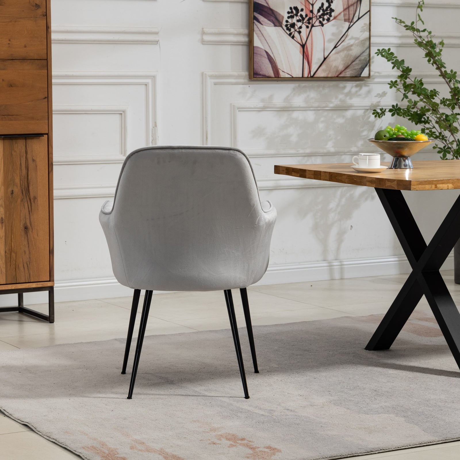 Set Of 2 Carrara Velvet Dining Chairs | Silver