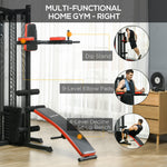 Multi Gym Workout Station With Sit Up Bench | Black