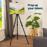 Telescopic Artist Easel Adjustable Painting Tripod With Carry Bag Black