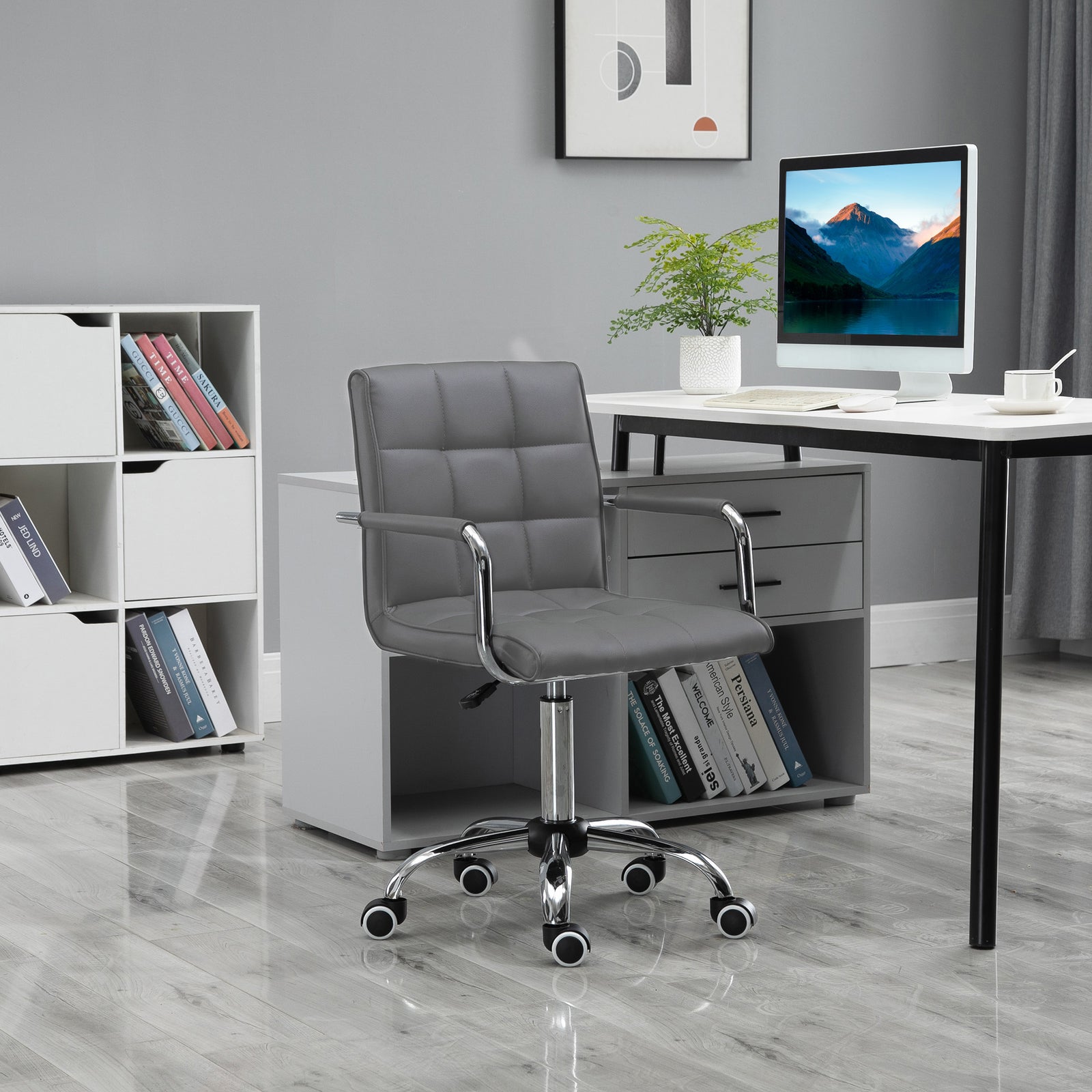 Mid Back Pu Office Chair Swivel