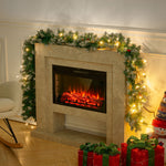 270cm Spruce Artificial Greenery Christmas Garland With 50 Led Warm White Lights | Yellow