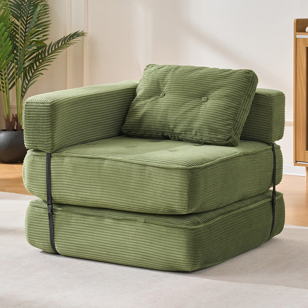 Folding Sofa Bed With Pillow | Green