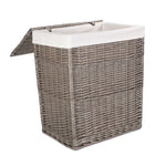Wicker Antique Wash Slim Cotton Lined Laundry Basket