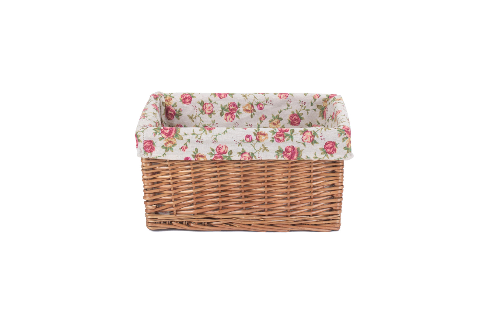 Wicker Double Steamed Garden Rose Willow Storage Baskets | Small | Red