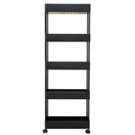 4/5 Tier Rolling Cart Storage Shelf For Kitchen Bathroom Black | Large | Black