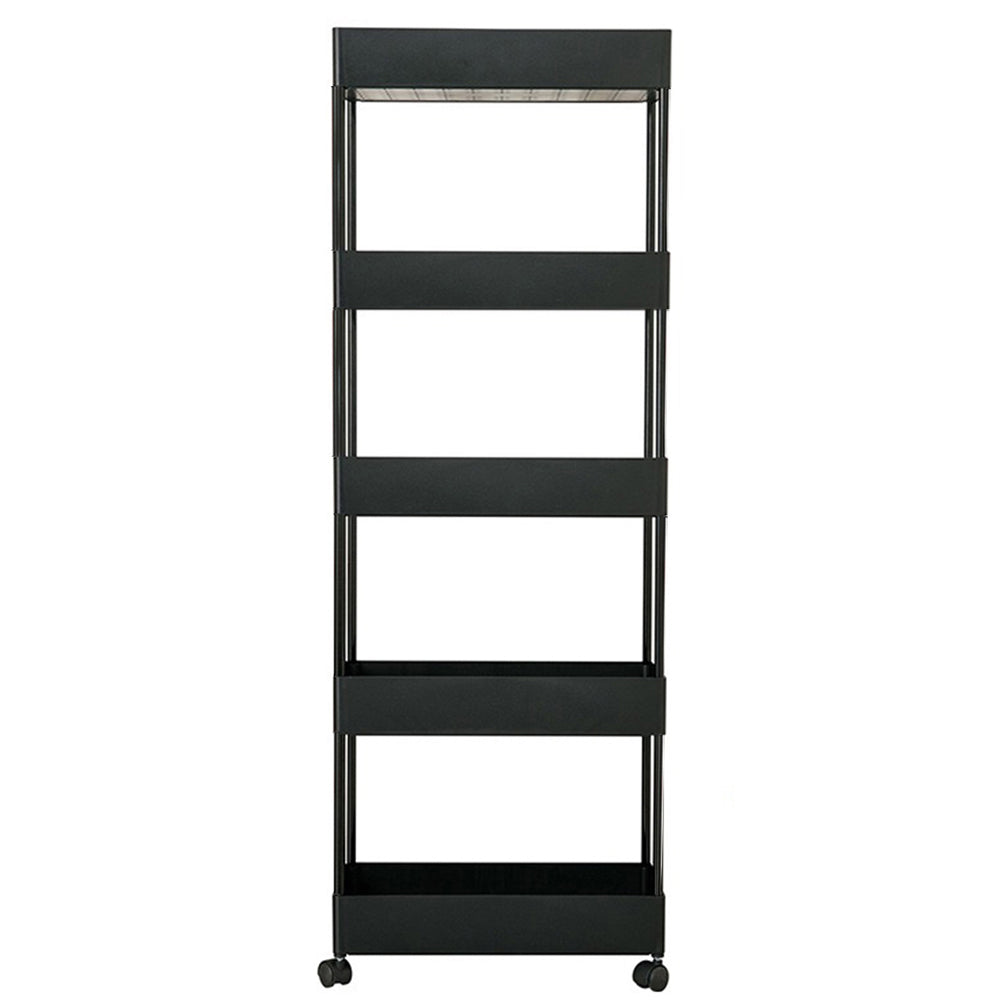 4/5 Tier Rolling Cart Storage Shelf For Kitchen Bathroom Black | Large | Black