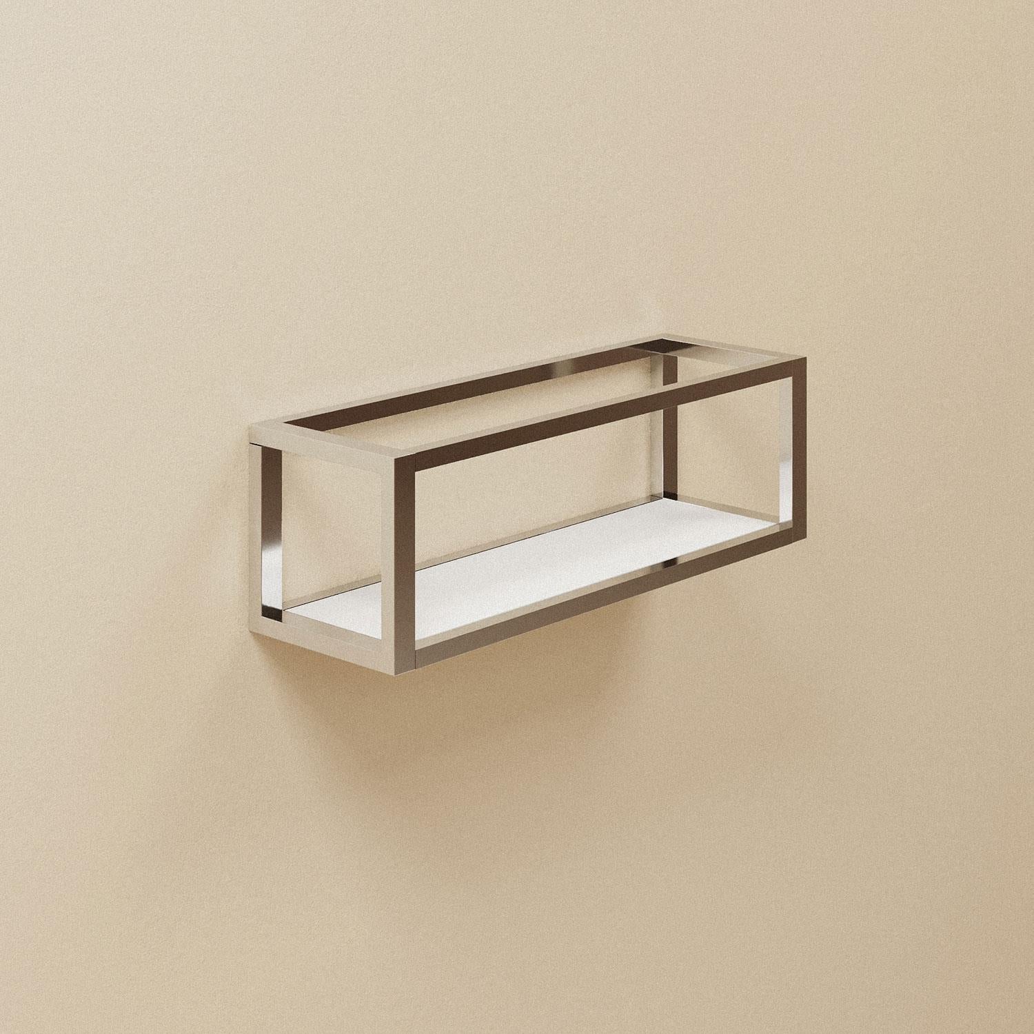 Shelf With Towel Rail Silver Gloss Wall-mounted 35 Cm Collection The Grid