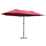 4.6m Double-sided Sun Umbrella W/ Base | Red