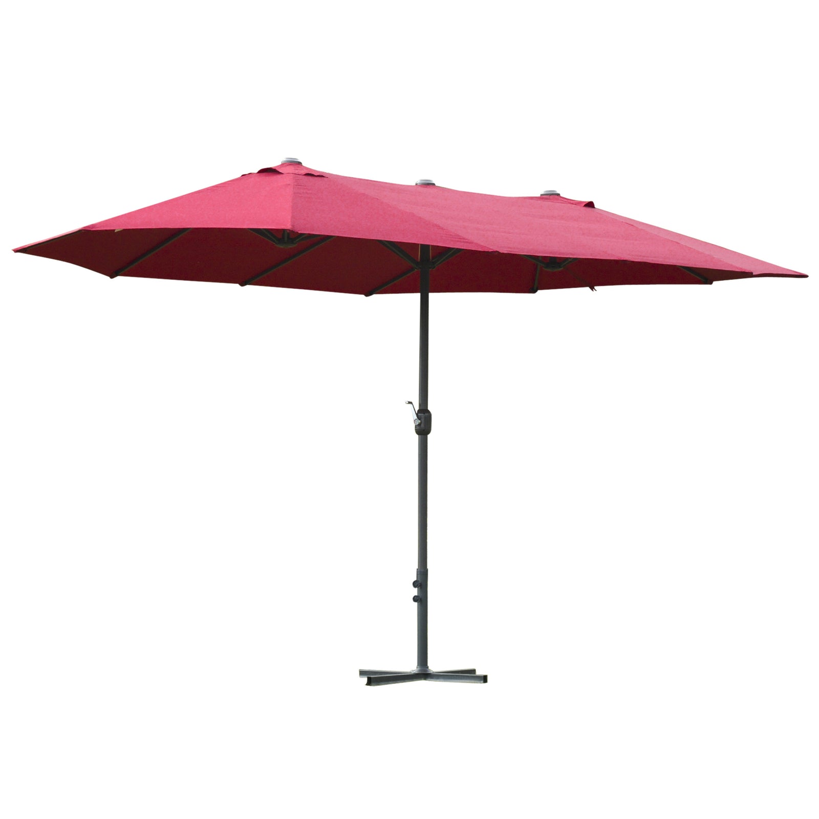 4.6m Double-sided Sun Umbrella W/ Base | Red
