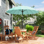 2m Shanghai Garden Parasol Umbrella, Outdoor Sun Shade | Turquoise