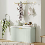 Shoe Storage Bench With Cushion And Flip-drawer | Medium | Green