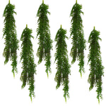 6 X 100cm Artificial Hanging String Of Pearls Fern Plant Dark Green