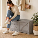 Storage Trunk For Living Room, With Safety Hinges, 100cm | Grey