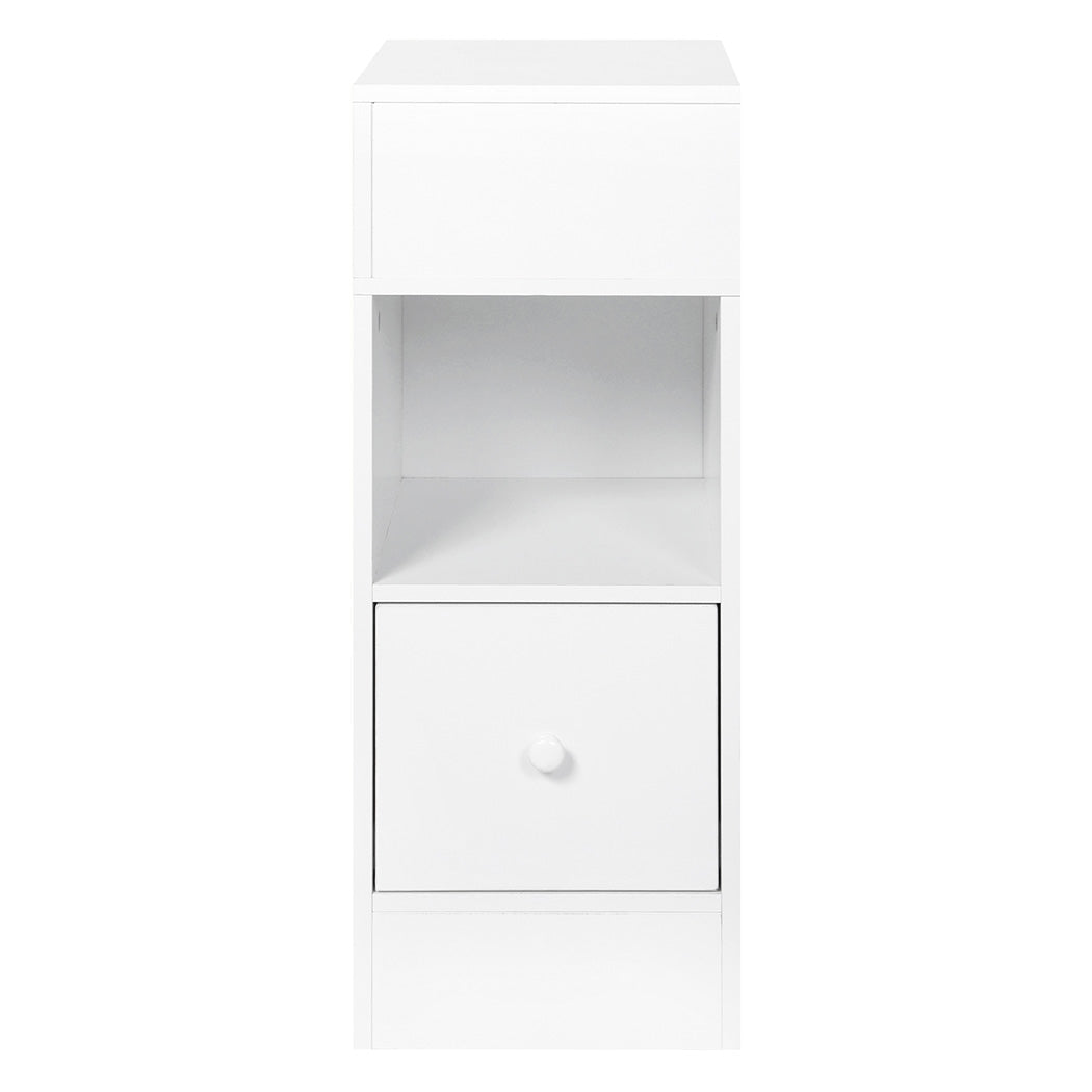 Bedside Tables Modern Nightstand White Storage Drawer Shelf For Bedroom | White